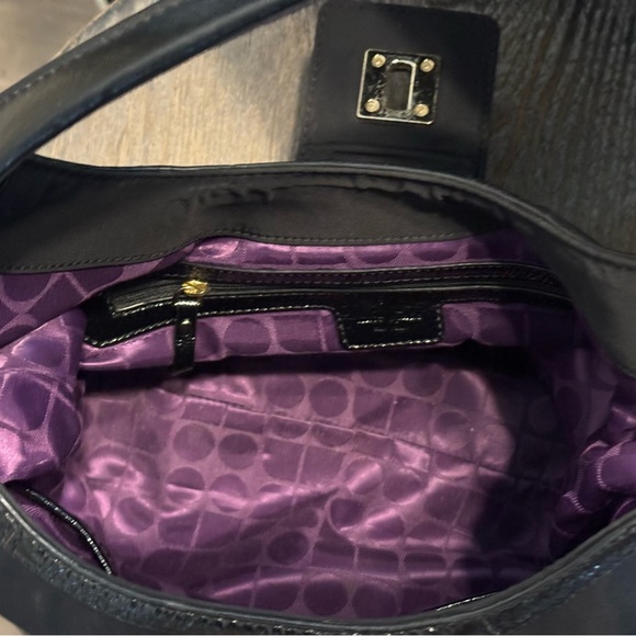 Kate Spade Hobo Turnlock Nylon Patent Leather Black Shoulder Bag never used - Picture 8 of 9